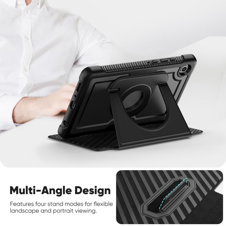 For Samsung Galaxy Tab A11 / A9 Honeycomb Magnetic Rotation Holder Leather Smart Tablet Case
