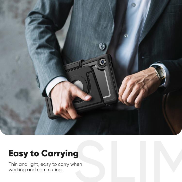 For Samsung Galaxy Tab A11 / A9 Honeycomb Magnetic Rotation Holder Leather Smart Tablet Case