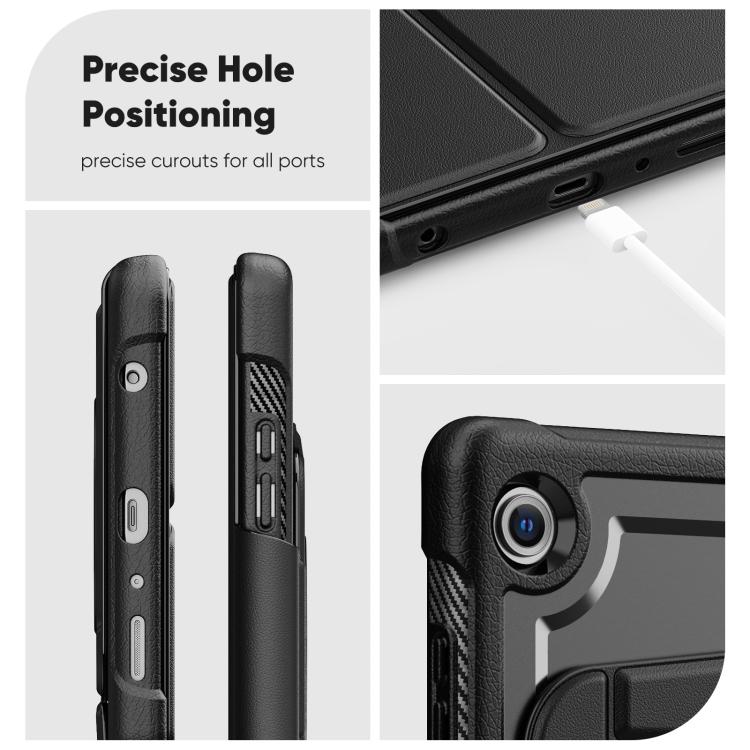 For Samsung Galaxy Tab A11 / A9 Honeycomb Magnetic Rotation Holder Leather Smart Tablet Case