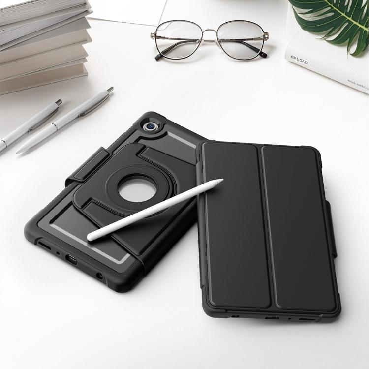 For Samsung Galaxy Tab A11 / A9 Honeycomb Magnetic Rotation Holder Leather Smart Tablet Case