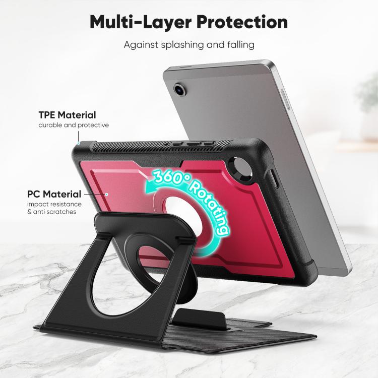 For Samsung Galaxy Tab A11 / A9 Honeycomb Magnetic Rotation Holder Leather Smart Tablet Case