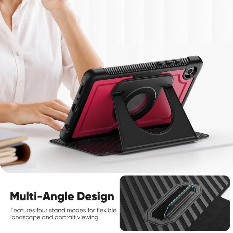 For Samsung Galaxy Tab A11 / A9 Honeycomb Magnetic Rotation Holder Leather Smart Tablet Case