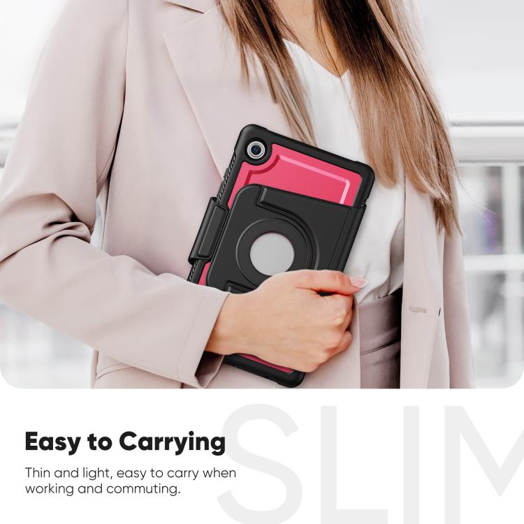 For Samsung Galaxy Tab A11 / A9 Honeycomb Magnetic Rotation Holder Leather Smart Tablet Case