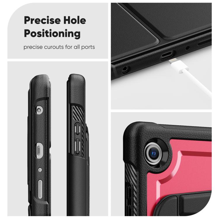 For Samsung Galaxy Tab A11 / A9 Honeycomb Magnetic Rotation Holder Leather Smart Tablet Case