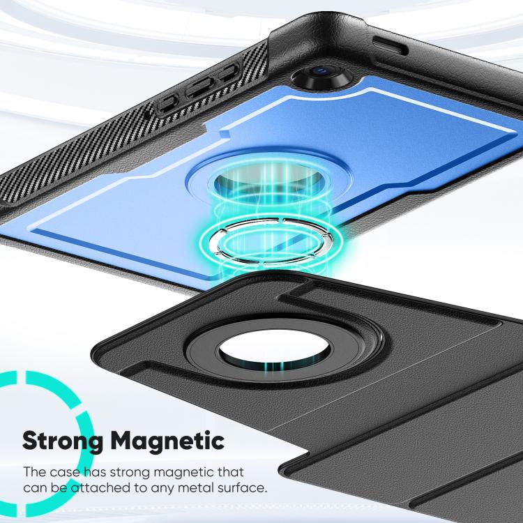 For Samsung Galaxy Tab A11 / A9 Honeycomb Magnetic Rotation Holder Leather Smart Tablet Case