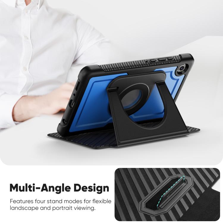 For Samsung Galaxy Tab A11 / A9 Honeycomb Magnetic Rotation Holder Leather Smart Tablet Case