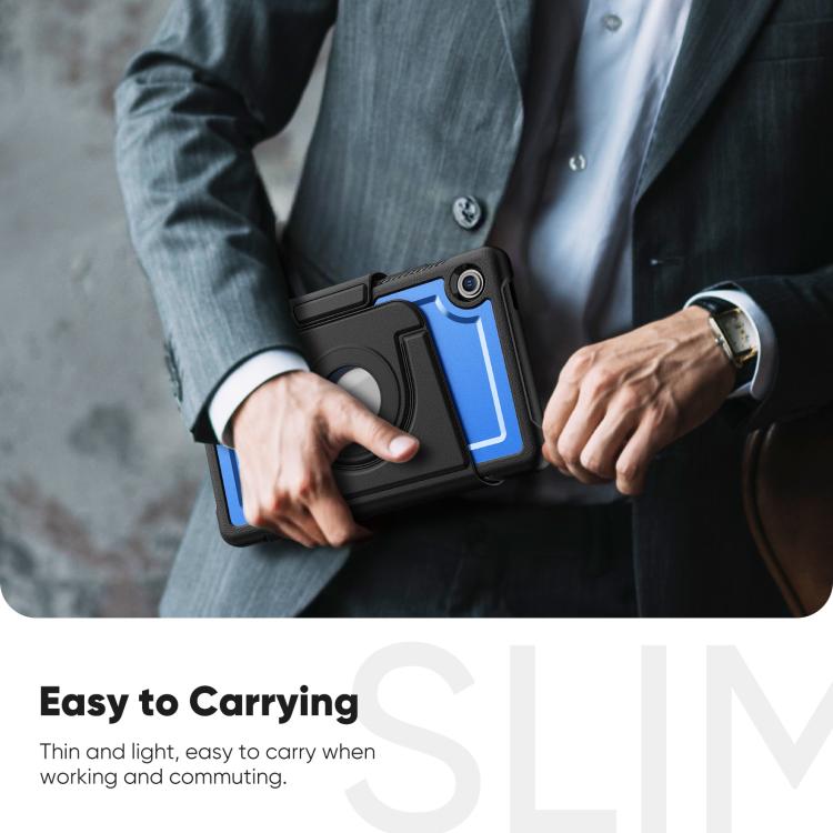 For Samsung Galaxy Tab A11 / A9 Honeycomb Magnetic Rotation Holder Leather Smart Tablet Case