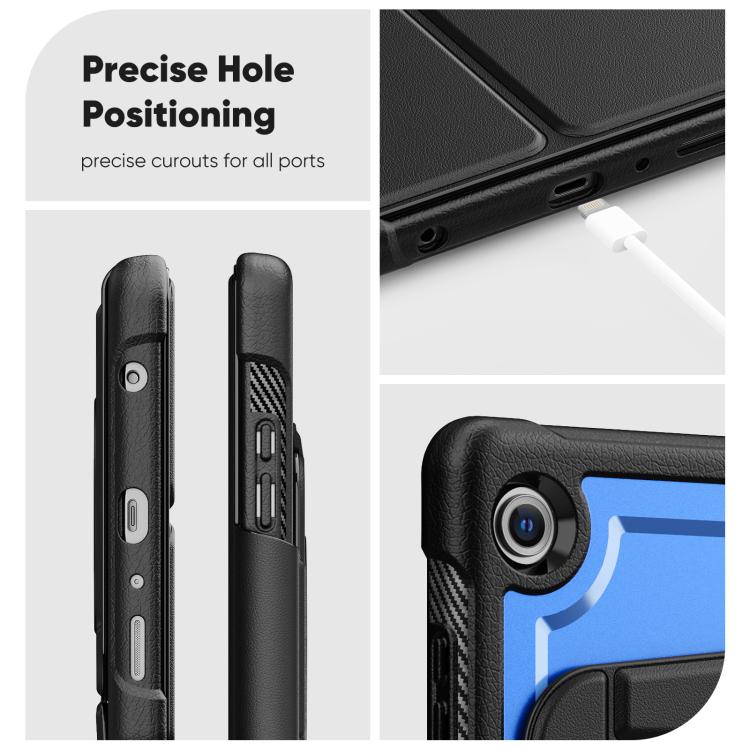 For Samsung Galaxy Tab A11 / A9 Honeycomb Magnetic Rotation Holder Leather Smart Tablet Case