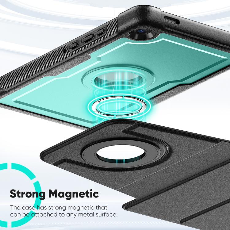 For Samsung Galaxy Tab A11 / A9 Honeycomb Magnetic Rotation Holder Leather Smart Tablet Case
