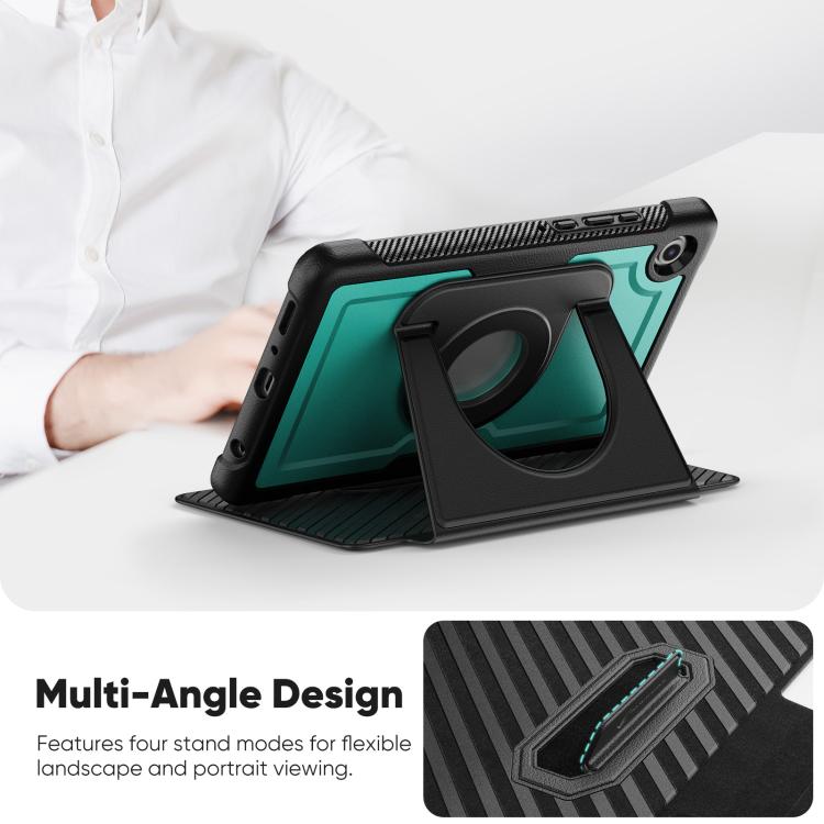 For Samsung Galaxy Tab A11 / A9 Honeycomb Magnetic Rotation Holder Leather Smart Tablet Case