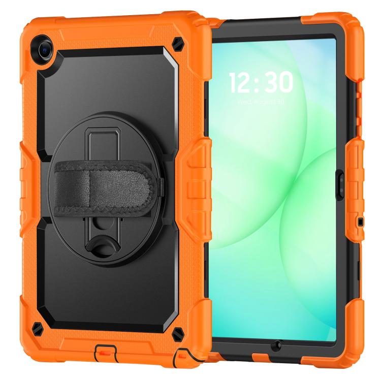 For Samsung Galaxy Tab A11+ / A9+ Silicone Hybrid PC Tablet Case with Shoulder Strap
