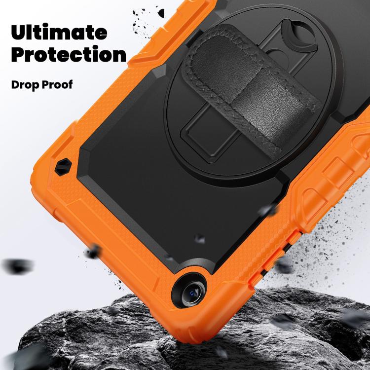 For Samsung Galaxy Tab A11+ / A9+ Silicone Hybrid PC Tablet Case with Shoulder Strap