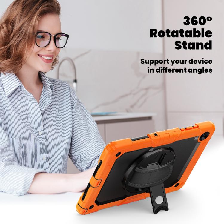 For Samsung Galaxy Tab A11+ / A9+ Silicone Hybrid PC Tablet Case with Shoulder Strap