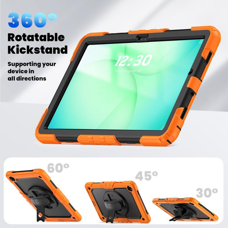 For Samsung Galaxy Tab A11+ / A9+ Silicone Hybrid PC Tablet Case with Shoulder Strap