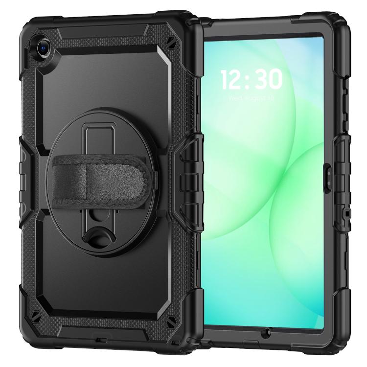 For Samsung Galaxy Tab A11+ / A9+ Silicone Hybrid PC Tablet Case with Shoulder Strap