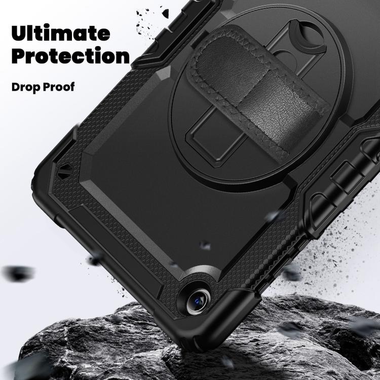 For Samsung Galaxy Tab A11+ / A9+ Silicone Hybrid PC Tablet Case with Shoulder Strap