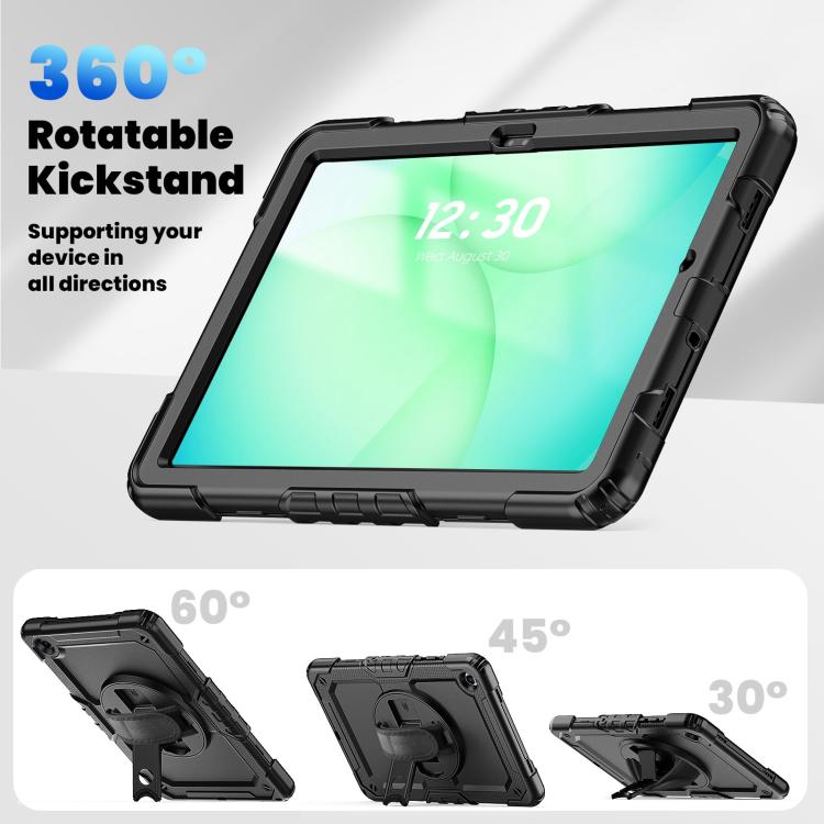 For Samsung Galaxy Tab A11+ / A9+ Silicone Hybrid PC Tablet Case with Shoulder Strap