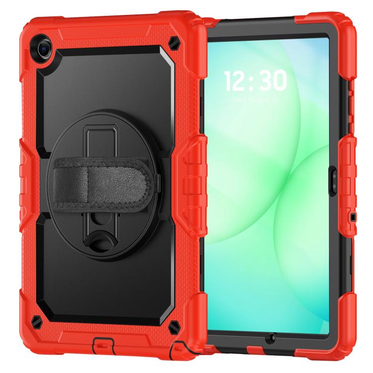 For Samsung Galaxy Tab A11+ / A9+ Silicone Hybrid PC Tablet Case with Shoulder Strap