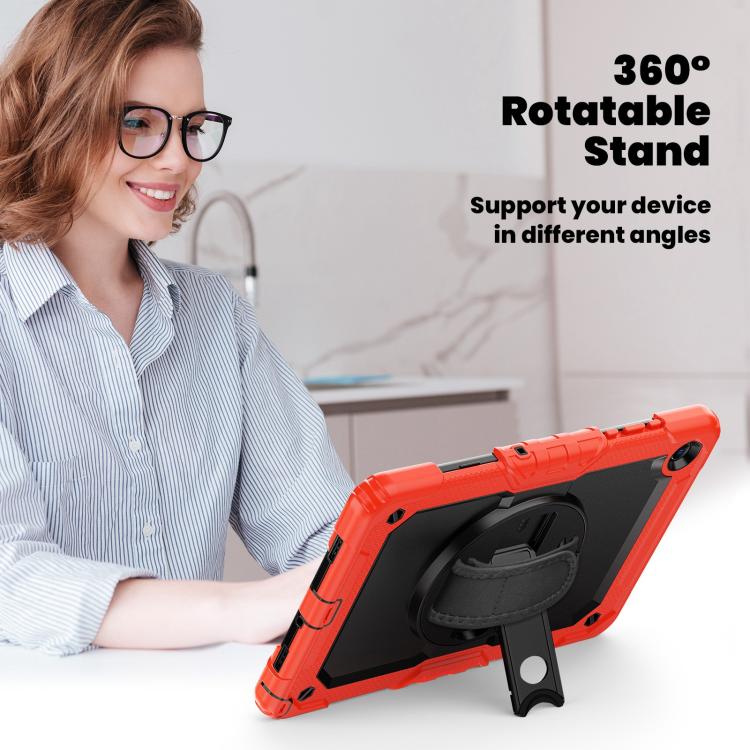 For Samsung Galaxy Tab A11+ / A9+ Silicone Hybrid PC Tablet Case with Shoulder Strap