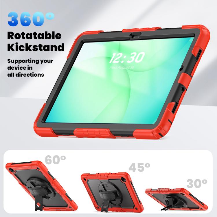 For Samsung Galaxy Tab A11+ / A9+ Silicone Hybrid PC Tablet Case with Shoulder Strap