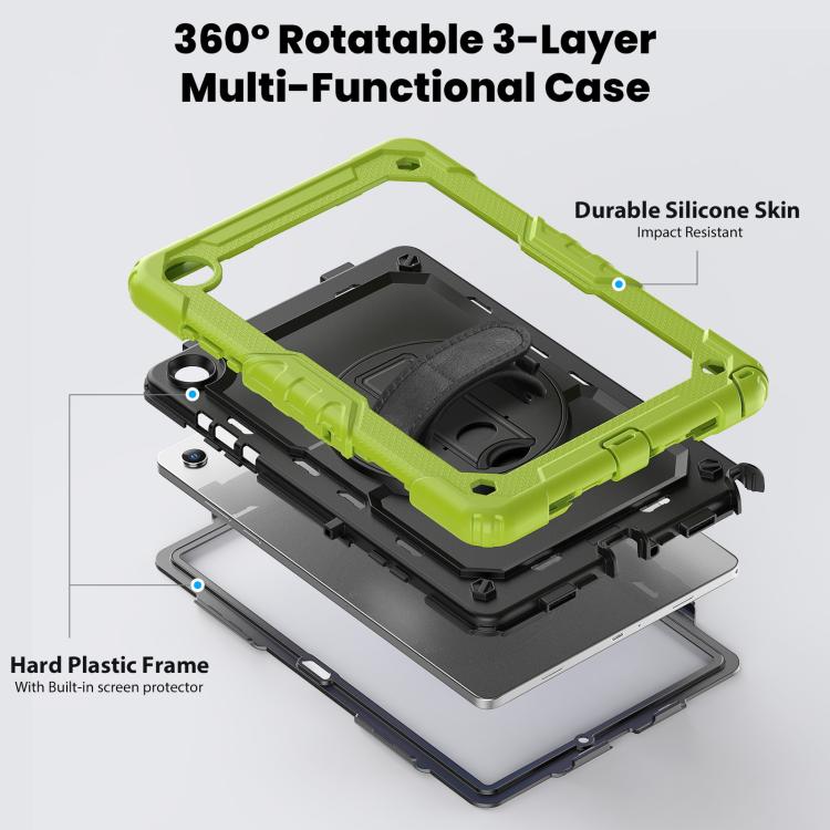 For Samsung Galaxy Tab A11+ / A9+ Silicone Hybrid PC Tablet Case with Shoulder Strap