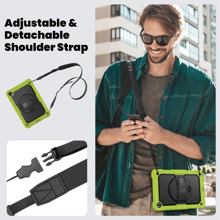 For Samsung Galaxy Tab A11+ / A9+ Silicone Hybrid PC Tablet Case with Shoulder Strap