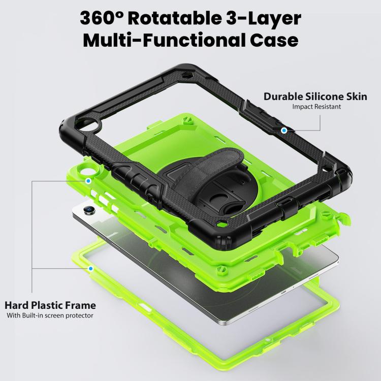 For Samsung Galaxy Tab A11+ / A9+ Silicone Hybrid PC Tablet Case with Shoulder Strap