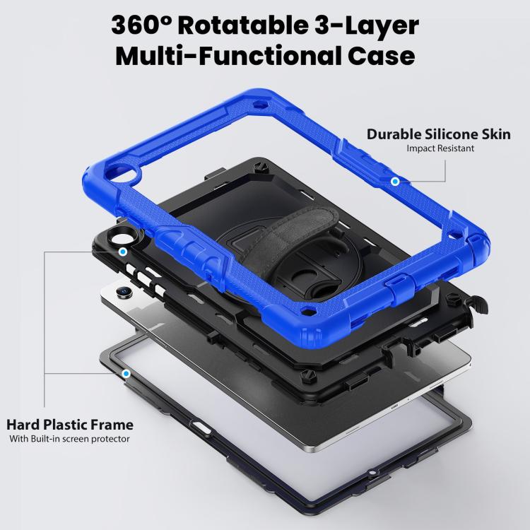 For Samsung Galaxy Tab A11+ / A9+ Silicone Hybrid PC Tablet Case with Shoulder Strap