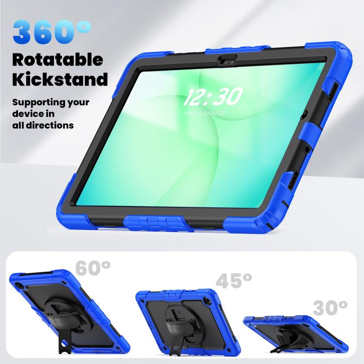 For Samsung Galaxy Tab A11+ / A9+ Silicone Hybrid PC Tablet Case with Shoulder Strap