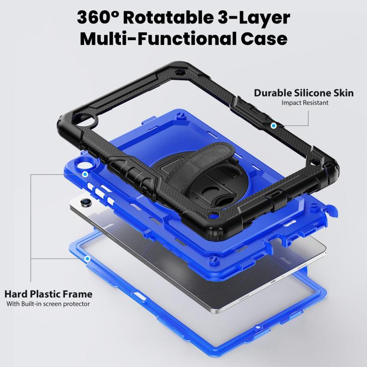 For Samsung Galaxy Tab A11+ / A9+ Silicone Hybrid PC Tablet Case with Shoulder Strap