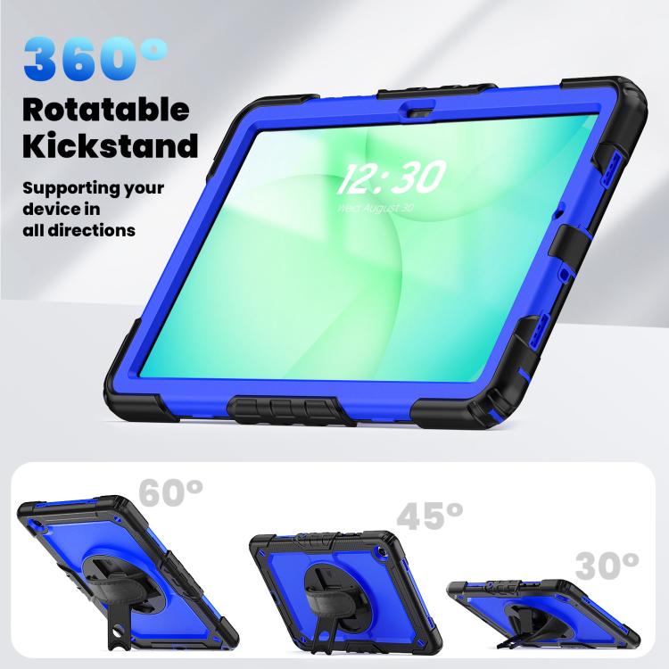 For Samsung Galaxy Tab A11+ / A9+ Silicone Hybrid PC Tablet Case with Shoulder Strap