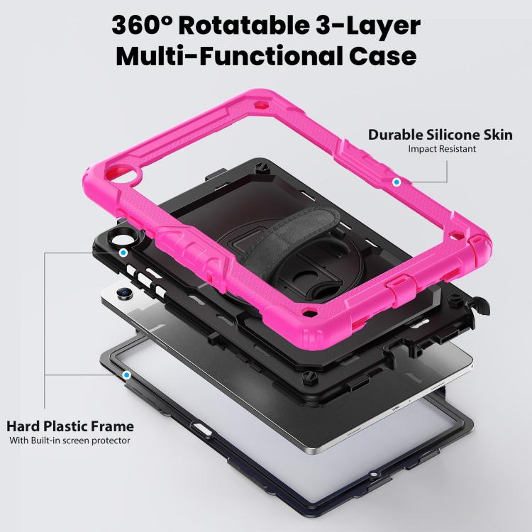 For Samsung Galaxy Tab A11+ / A9+ Silicone Hybrid PC Tablet Case with Shoulder Strap