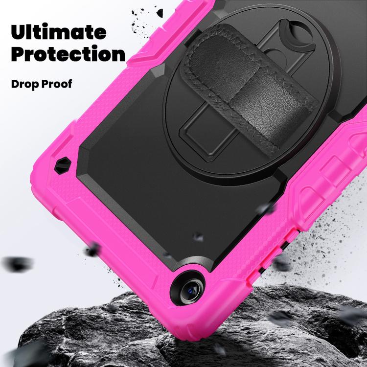 For Samsung Galaxy Tab A11+ / A9+ Silicone Hybrid PC Tablet Case with Shoulder Strap