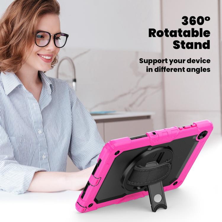 For Samsung Galaxy Tab A11+ / A9+ Silicone Hybrid PC Tablet Case with Shoulder Strap