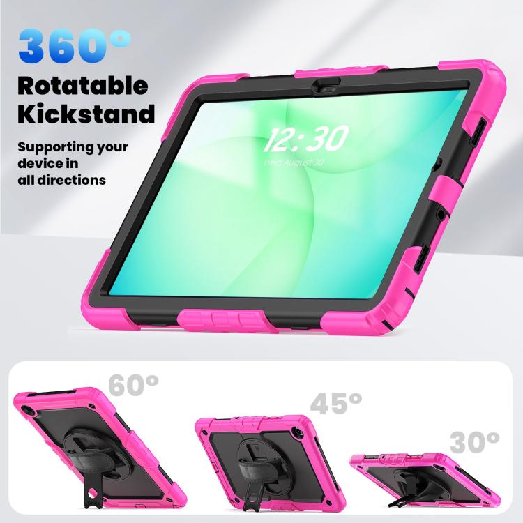 For Samsung Galaxy Tab A11+ / A9+ Silicone Hybrid PC Tablet Case with Shoulder Strap