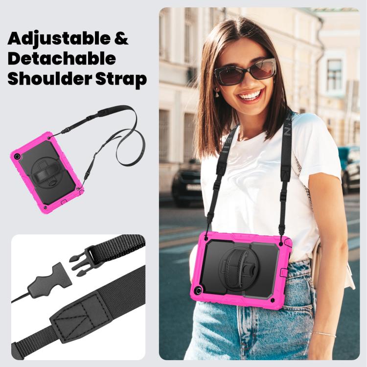 For Samsung Galaxy Tab A11+ / A9+ Silicone Hybrid PC Tablet Case with Shoulder Strap