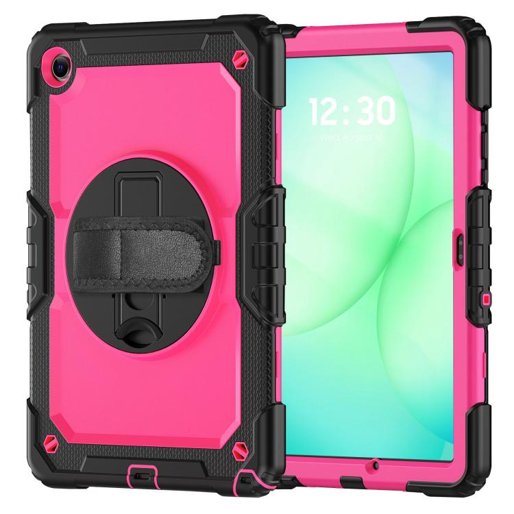 For Samsung Galaxy Tab A11+ / A9+ Silicone Hybrid PC Tablet Case with Shoulder Strap