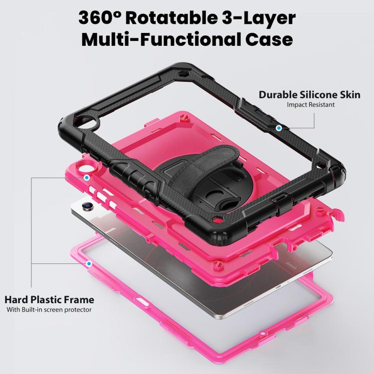 For Samsung Galaxy Tab A11+ / A9+ Silicone Hybrid PC Tablet Case with Shoulder Strap