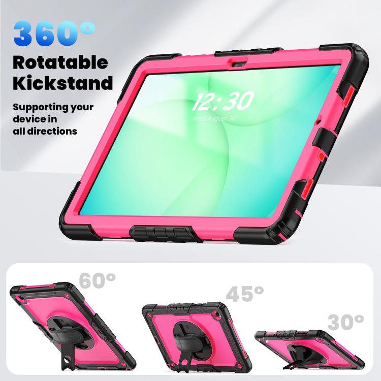 For Samsung Galaxy Tab A11+ / A9+ Silicone Hybrid PC Tablet Case with Shoulder Strap