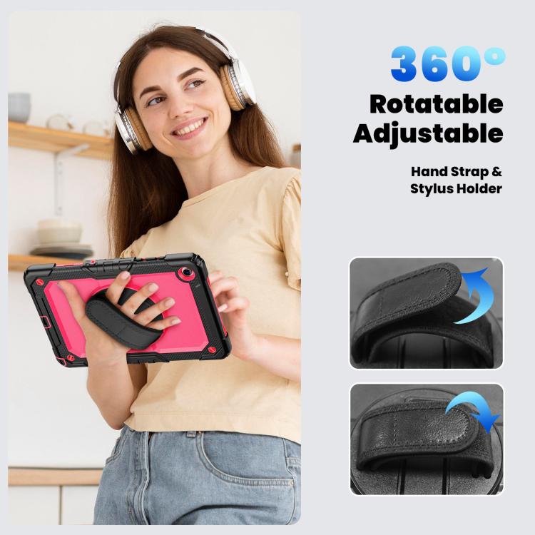 For Samsung Galaxy Tab A11+ / A9+ Silicone Hybrid PC Tablet Case with Shoulder Strap