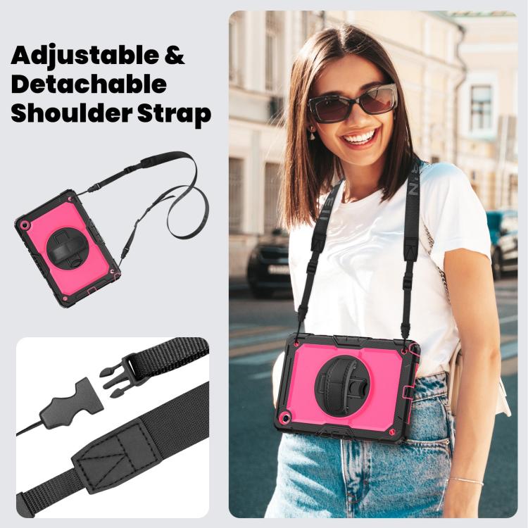 For Samsung Galaxy Tab A11+ / A9+ Silicone Hybrid PC Tablet Case with Shoulder Strap