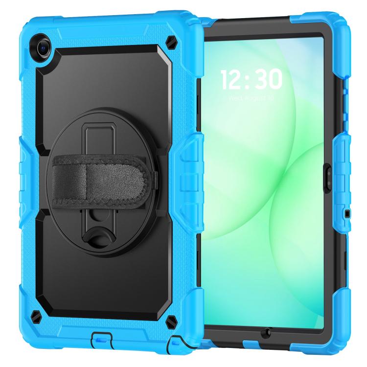For Samsung Galaxy Tab A11+ / A9+ Silicone Hybrid PC Tablet Case with Shoulder Strap