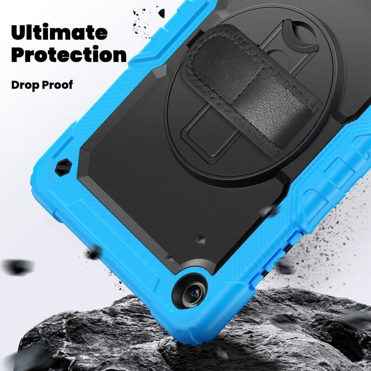 For Samsung Galaxy Tab A11+ / A9+ Silicone Hybrid PC Tablet Case with Shoulder Strap