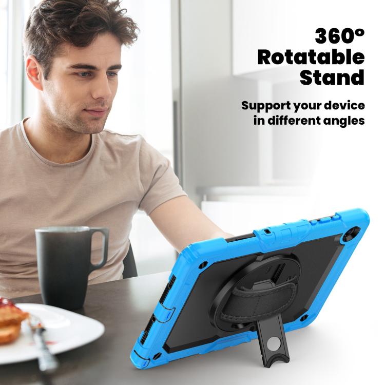 For Samsung Galaxy Tab A11+ / A9+ Silicone Hybrid PC Tablet Case with Shoulder Strap