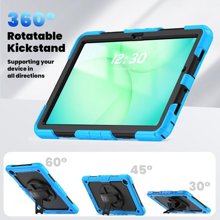 For Samsung Galaxy Tab A11+ / A9+ Silicone Hybrid PC Tablet Case with Shoulder Strap