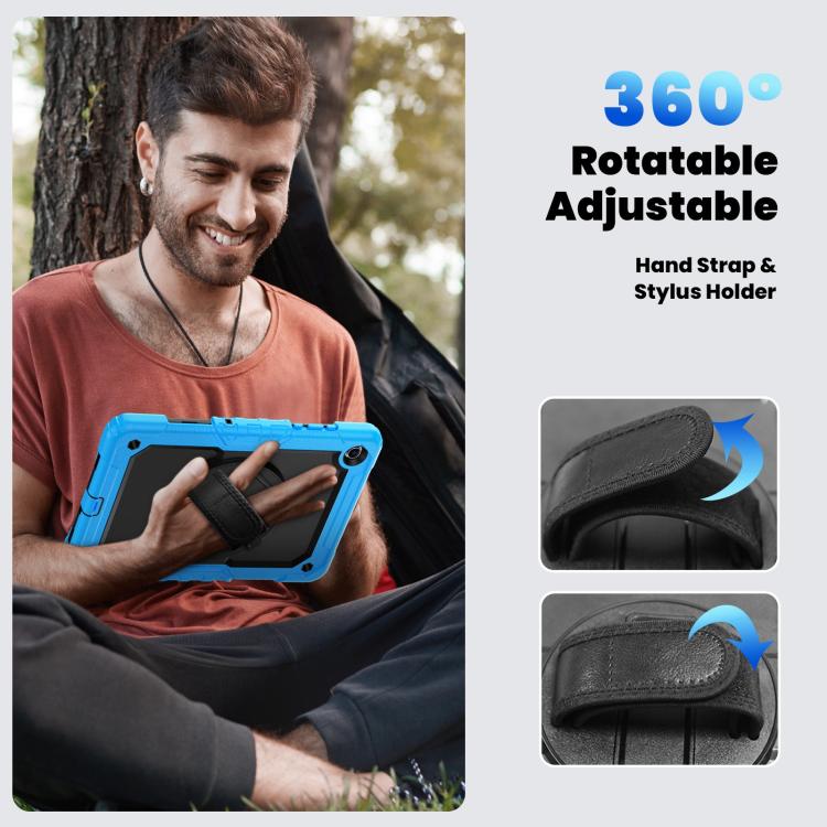 For Samsung Galaxy Tab A11+ / A9+ Silicone Hybrid PC Tablet Case with Shoulder Strap