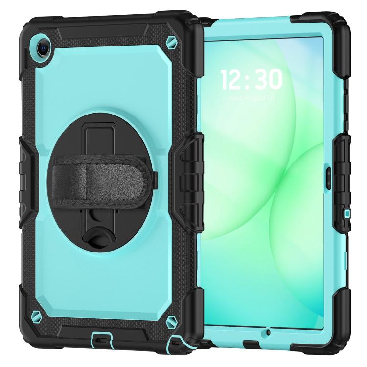 For Samsung Galaxy Tab A11+ / A9+ Silicone Hybrid PC Tablet Case with Shoulder Strap