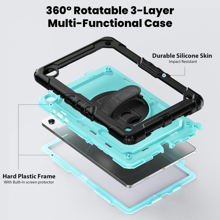 For Samsung Galaxy Tab A11+ / A9+ Silicone Hybrid PC Tablet Case with Shoulder Strap