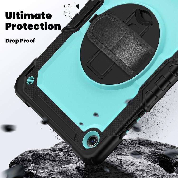For Samsung Galaxy Tab A11+ / A9+ Silicone Hybrid PC Tablet Case with Shoulder Strap