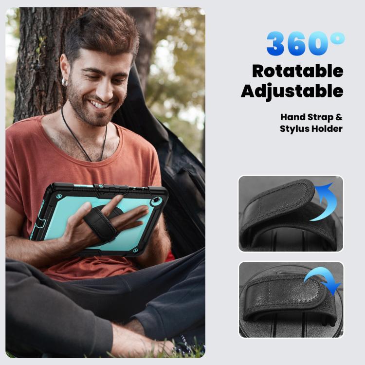 For Samsung Galaxy Tab A11+ / A9+ Silicone Hybrid PC Tablet Case with Shoulder Strap